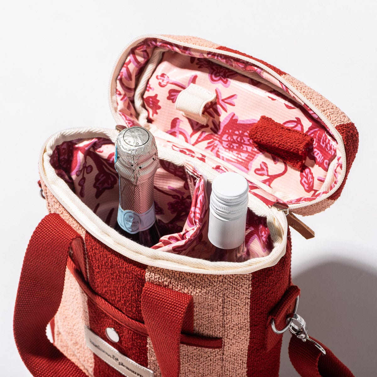 The Wine Cooler Tote Bag - Terry Terracotta Stripe Wine Cooler Tote Bag Business & Pleasure Co Aus 