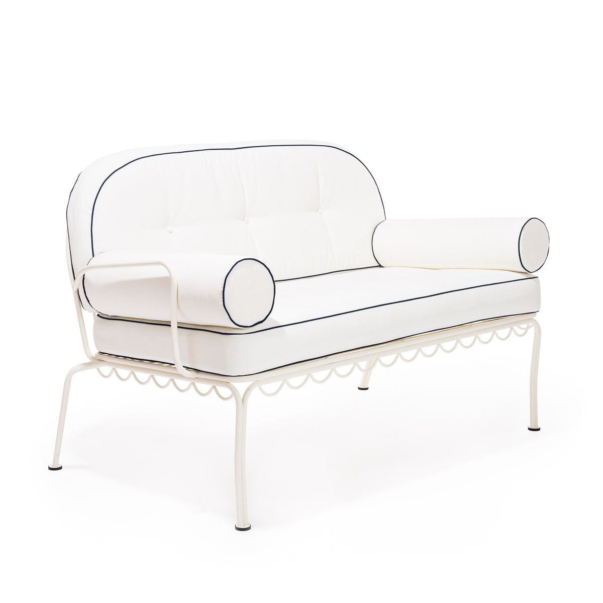 The Al Fresco Love Seat Cushion Set - Rivie White Al Fresco Love Seat Cushion Set Business & Pleasure Co Aus 