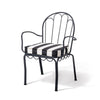 Swatch for The Al Fresco Dining Chair in Crew Vintage Black Stripe | Vintage Black Frame