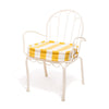 Swatch for The Al Fresco Dining Chair in Crew Mimosa Yellow Stripe | Antique White Frame