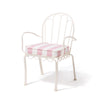 Swatch for Al Fresco Dining Chair in Crew Pink Stripe | Antique White Frame