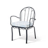 Swatch for The Al Fresco Dining Chair in Hanalai Bay Blue Jacquard | Vintage Black Frame