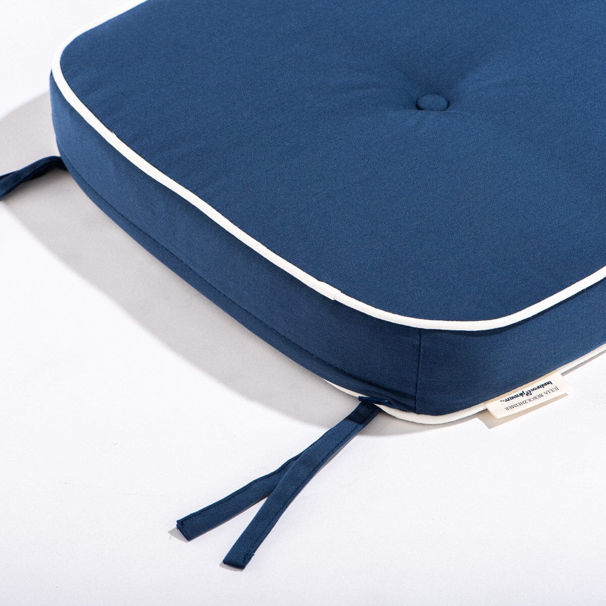 The Al Fresco Dining Chair Cushion x Julia Berolzheimer in Rivie Slate Al Fresco Dining Chair Cushion B&P Co. x Julia Berolzheimer 