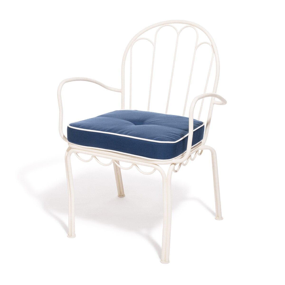 The Al Fresco Dining Chair Cushion x Julia Berolzheimer in Rivie Slate Al Fresco Dining Chair Cushion B&P Co. x Julia Berolzheimer 