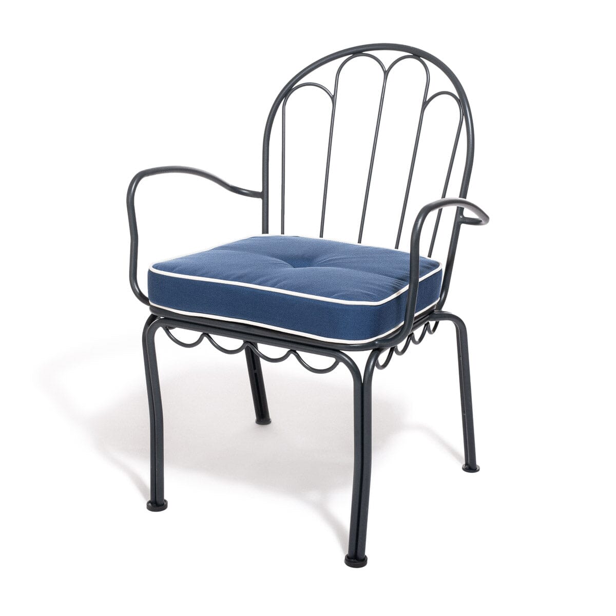 The Al Fresco Dining Chair Cushion x Julia Berolzheimer in Rivie Slate Al Fresco Dining Chair Cushion B&P Co. x Julia Berolzheimer 