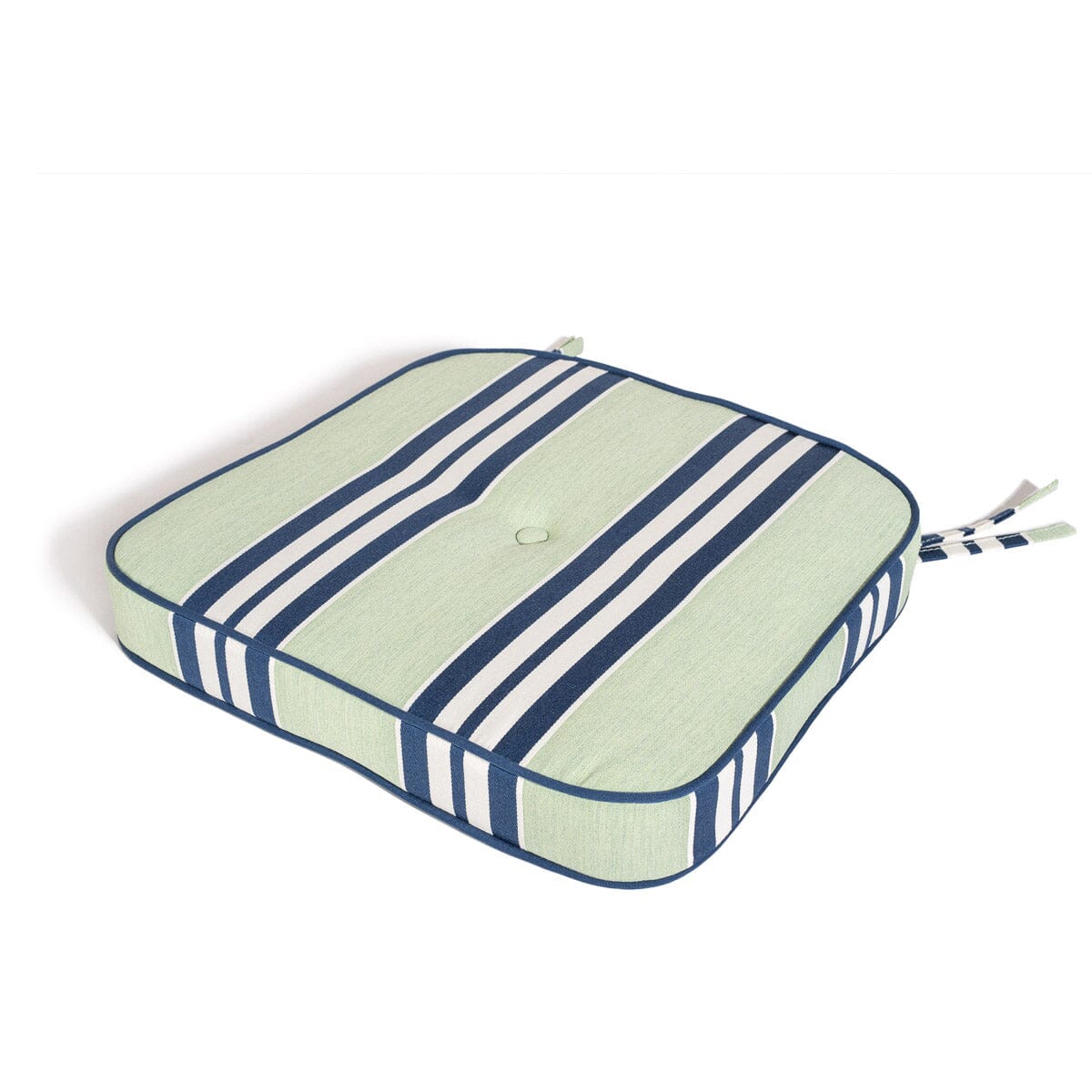 Product image of The Al Fresco Dining Chair Cushion x Julia Berolzheimer in Green Stripes Al Fresco Dining Chair Cushion B&P Co. x Julia Berolzheimer 