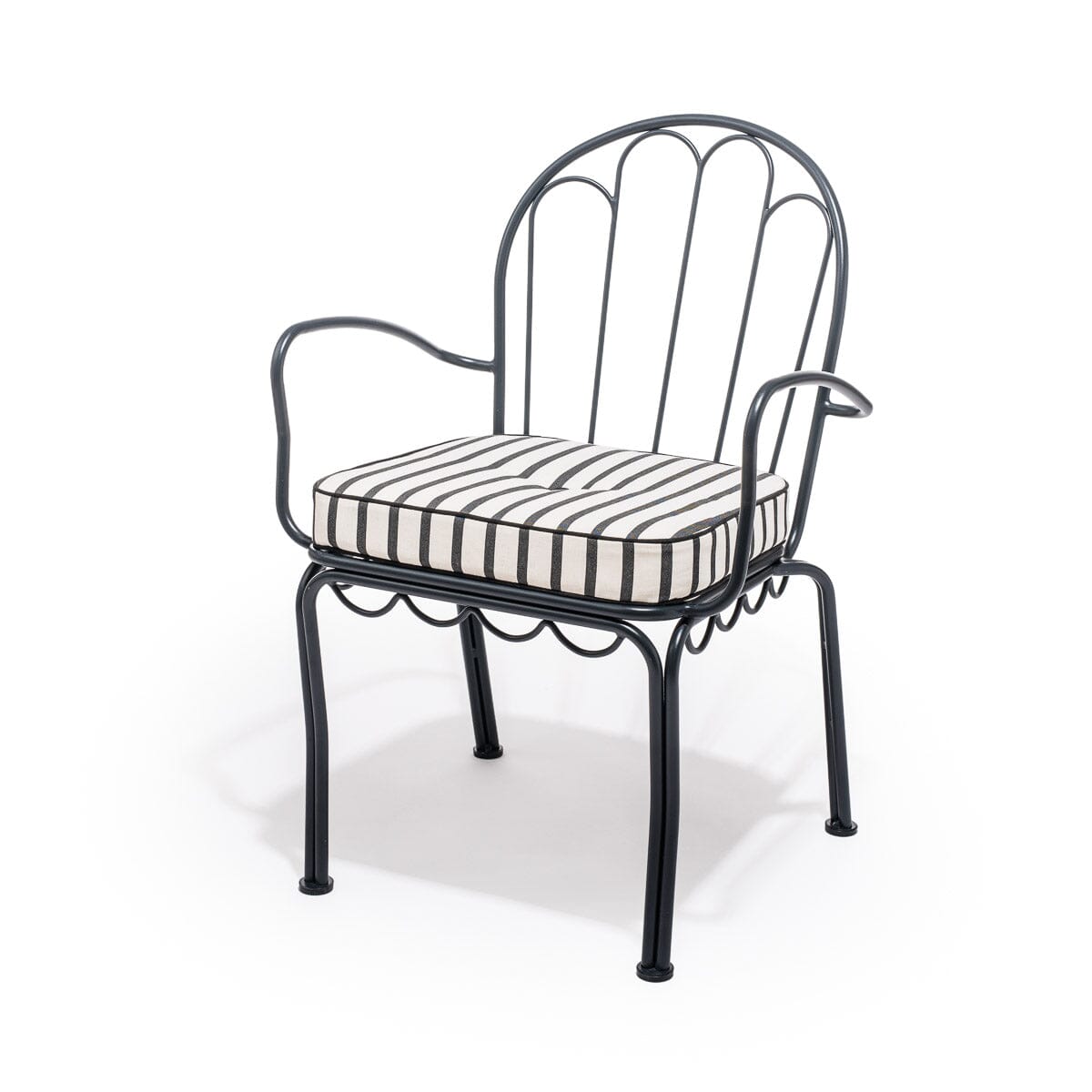 The Al Fresco Chair Cushion - Monaco Black Stripe Al Fresco Chair Cushion Business & Pleasure Co Aus 