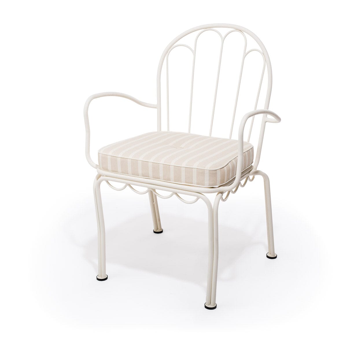 The Al Fresco Chair Cushion - Monaco Natural Stripe Al Fresco Chair Cushion Business & Pleasure Co Aus 