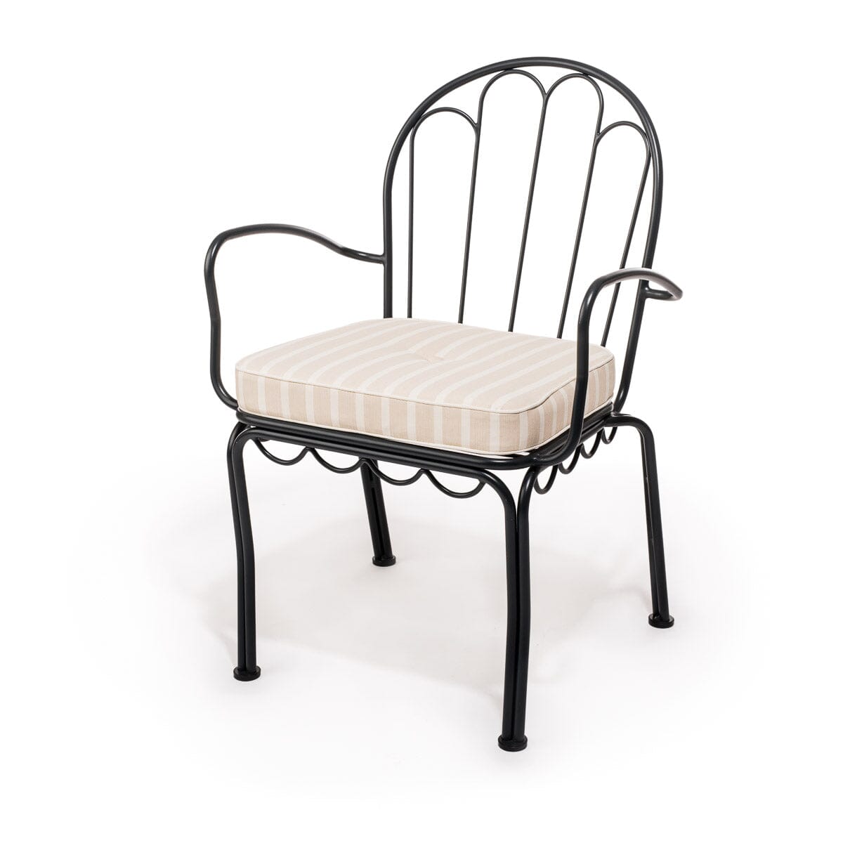 The Al Fresco Chair Cushion - Monaco Natural Stripe Al Fresco Chair Cushion Business & Pleasure Co Aus 