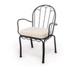 Swatch for The Al Fresco Dining Chair in Monaco Natural Stripe | Vintage Black Frame