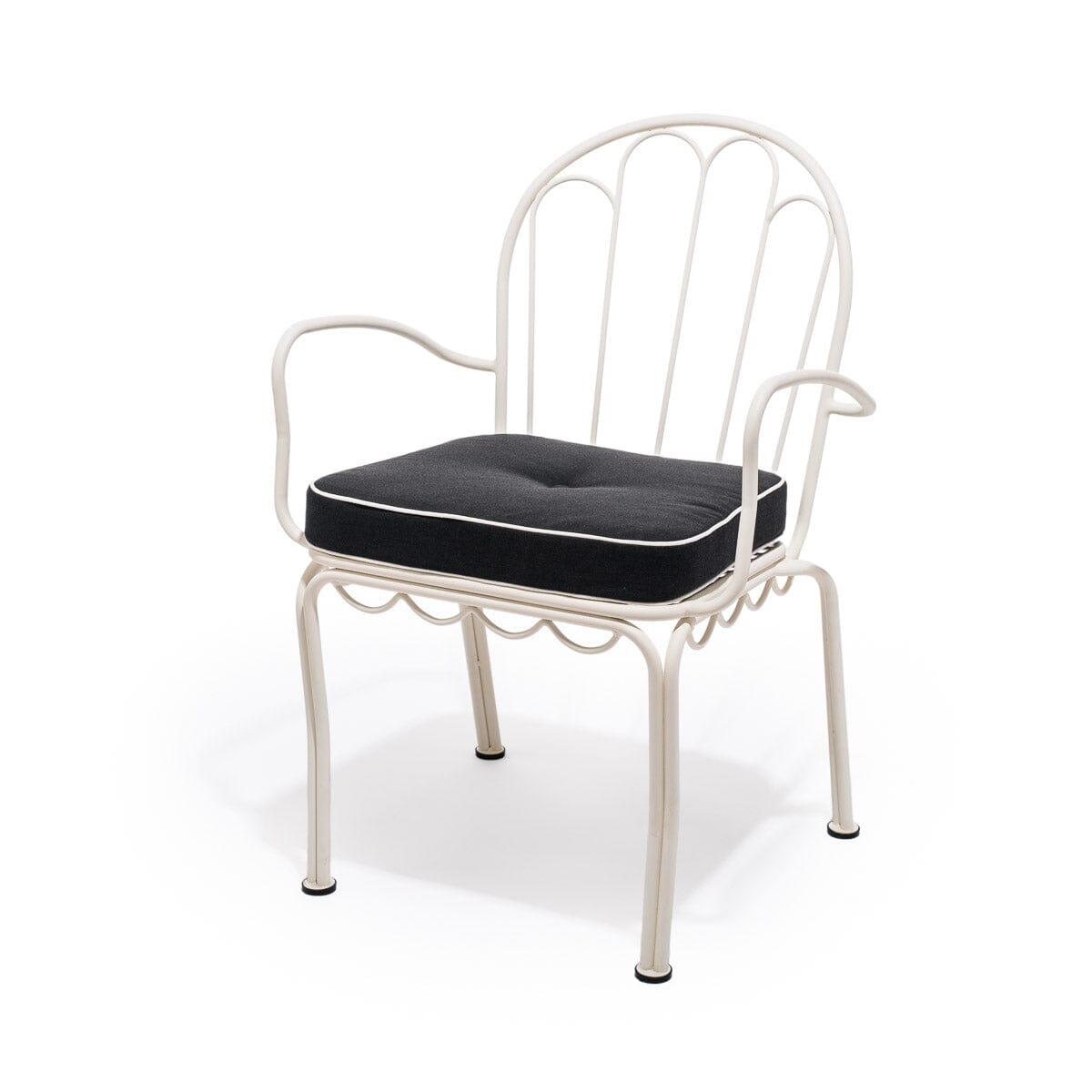 The Al Fresco Dining Chair in Rivie Black | Antique White Frame Al Fresco Dining Chair Business & Pleasure Co Aus 