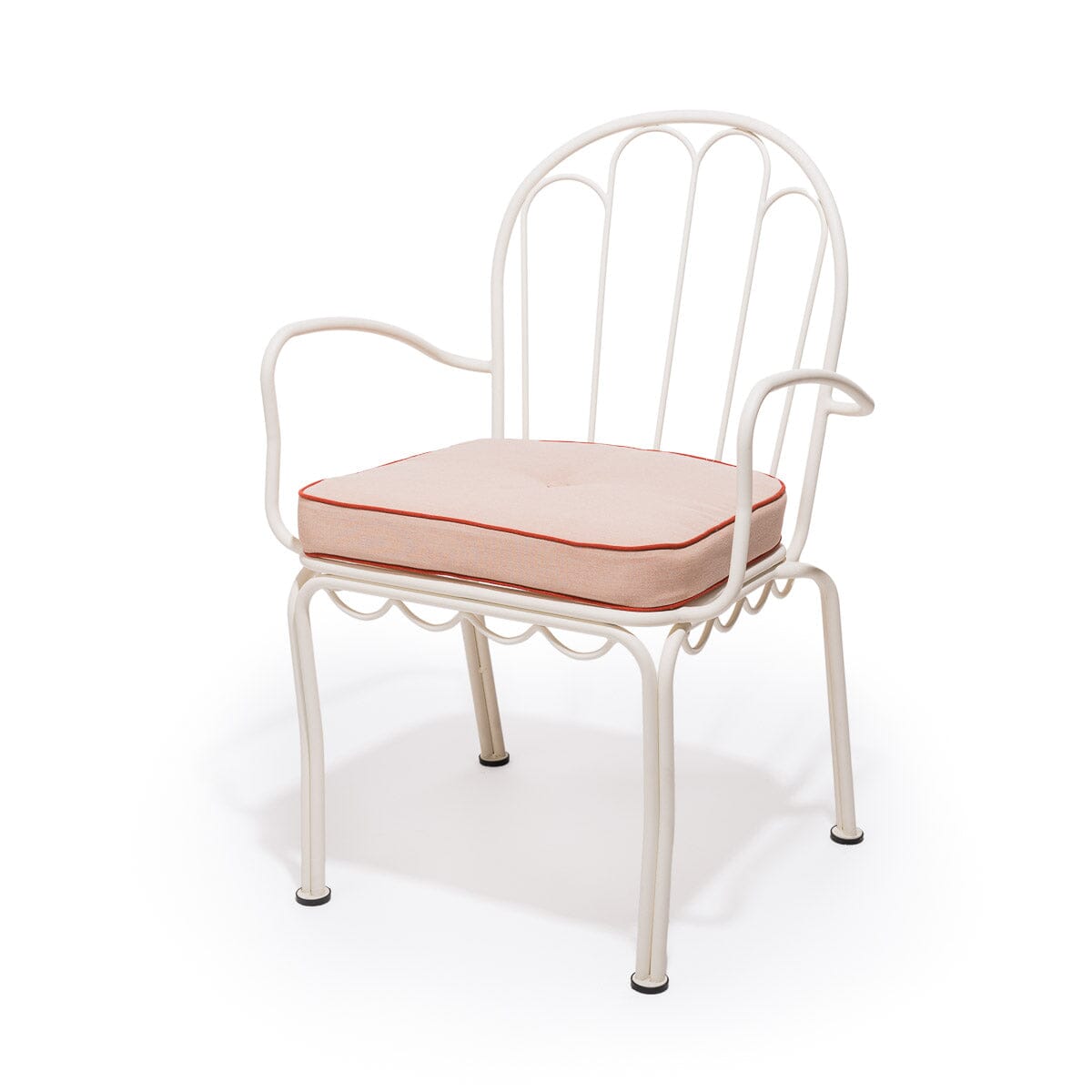 The Al Fresco Dining Chair in Rivie Pink | Antique White Frame Al Fresco Dining Chair Business & Pleasure Co Aus 