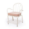 Swatch for The Al Fresco Dining Chair in Rivie Pink | Antique White Frame