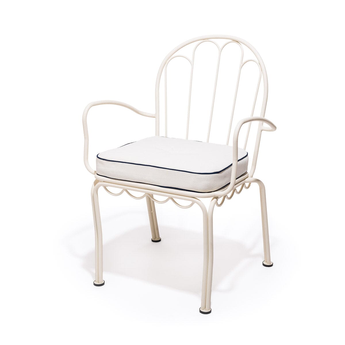 The Al Fresco Dining Chair in Rivie White | Antique White Frame Al Fresco Dining Chair Business & Pleasure Co Aus 