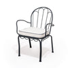 Swatch for The Al Fresco Dining Chair in Rivie White | Vintage Black Frame