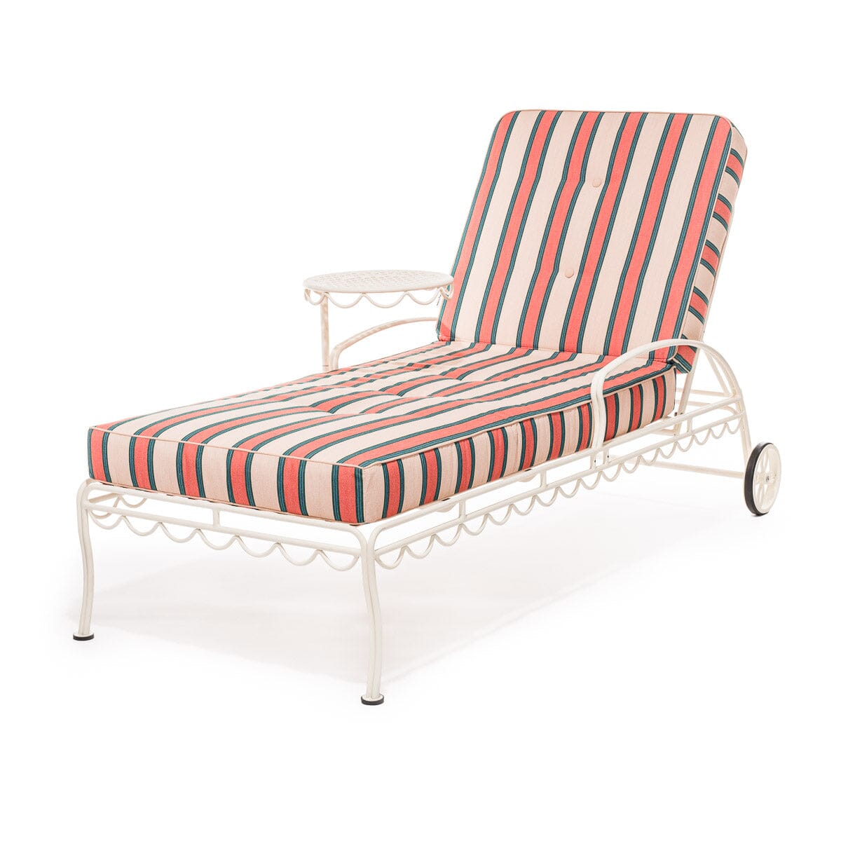 The Al Fresco Sun Lounger Cushion - Bistro Dusty Pink Stripe Al Fresco Sun Lounger Cushions Business & Pleasure Co Aus 