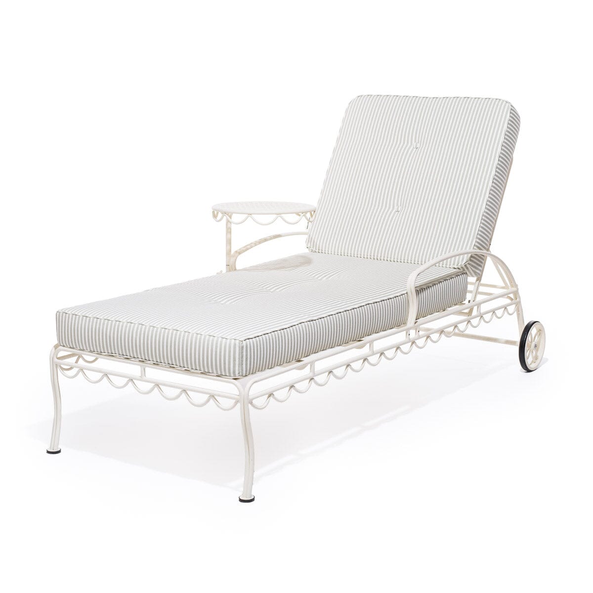 The Al Fresco Sun Lounger Cushion - Lauren's Sage Stripe Al Fresco Sun Lounger Cushion Business & Pleasure Co Aus 