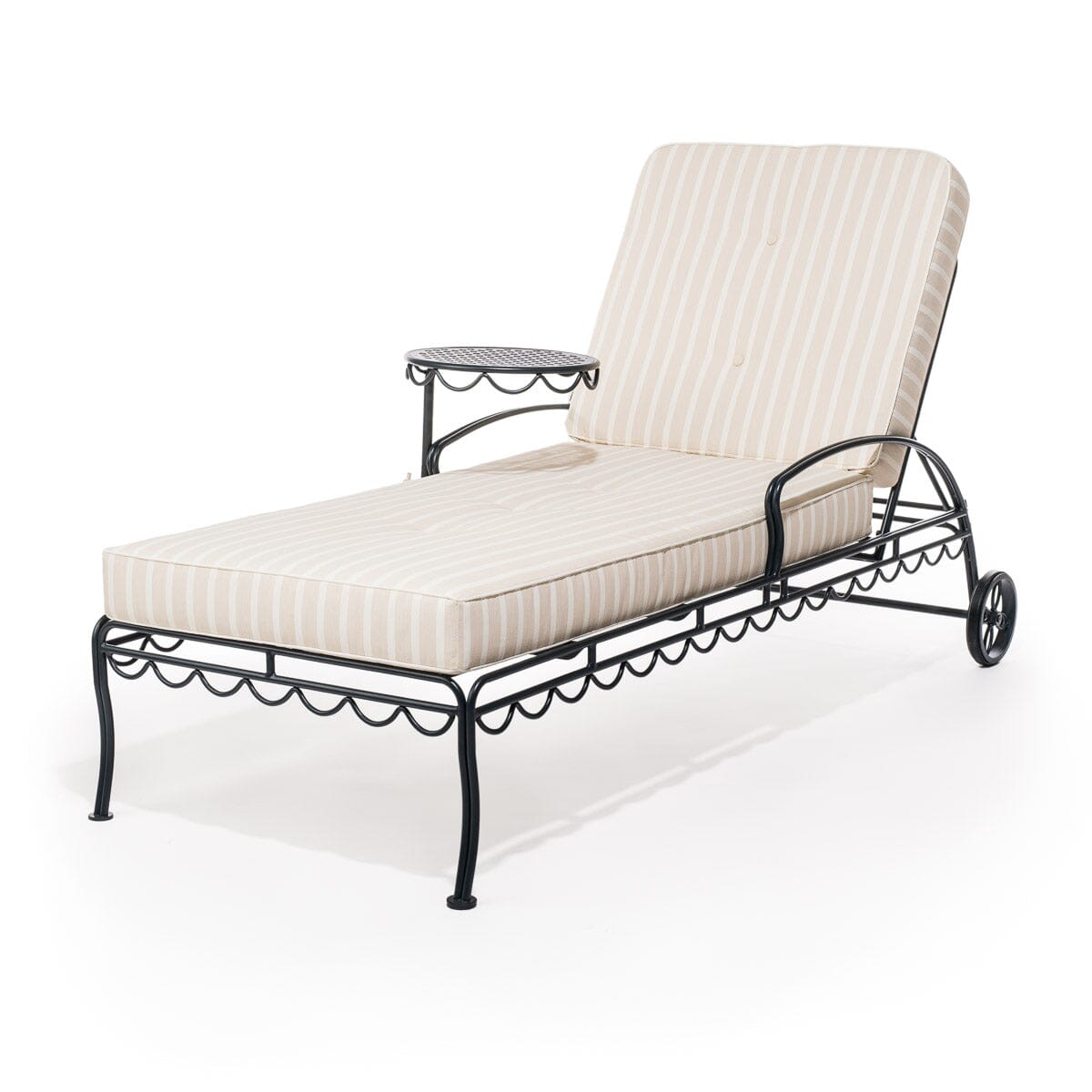 The Al Fresco Sun Lounger Cushion - Monaco Natural Stripe Al Fresco Sun Lounger Cushions Business & Pleasure Co Aus 