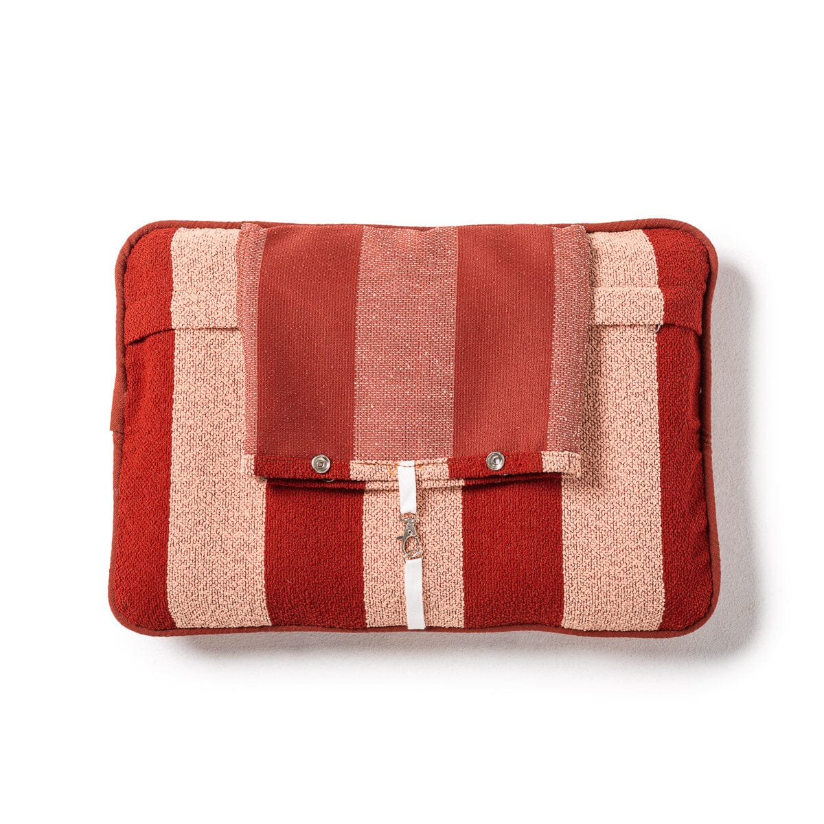 The Inflatable Beach Pillow - Terry Terracotta Stripe Inflatable Beach Pillow Business & Pleasure Co Aus 