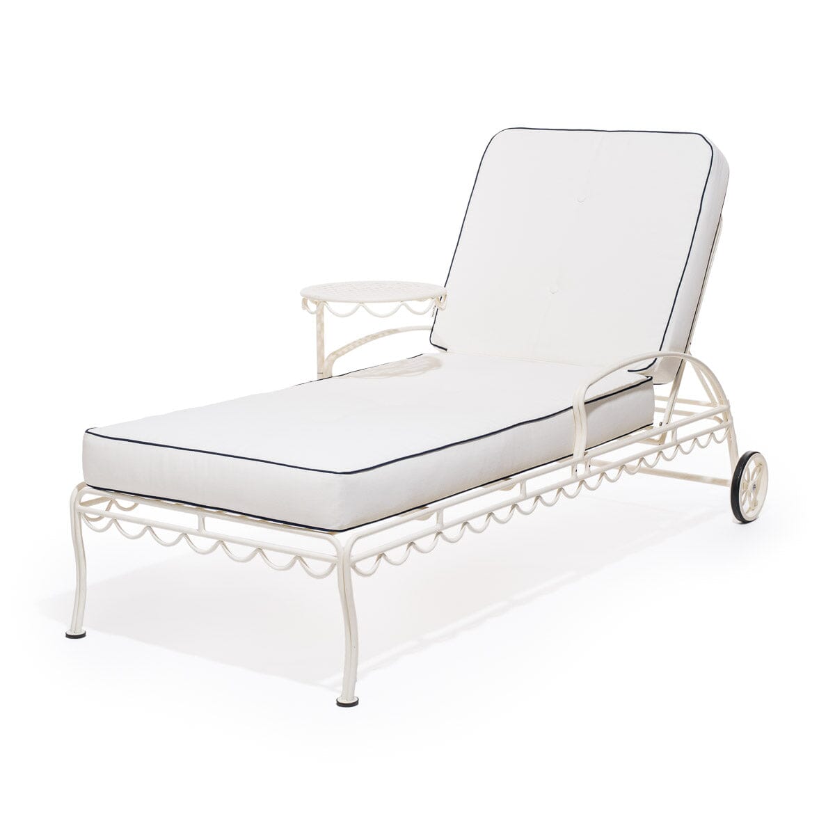 The Al Fresco Sun Lounger Cushion - Rivie White Al Fresco Sun Lounger Cushion Business & Pleasure Co Aus 