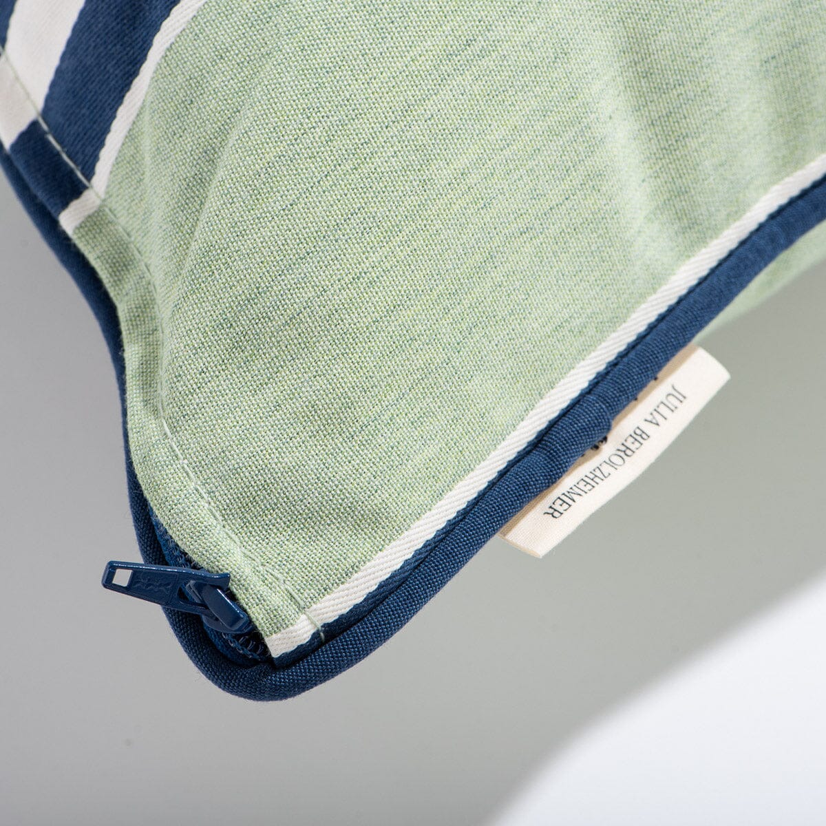 The Rectangle Throw Pillow x Julia Berolzheimer in Green Stripes Rectangle Throw Pillow B&P Co. x Julia Berolzheimer 