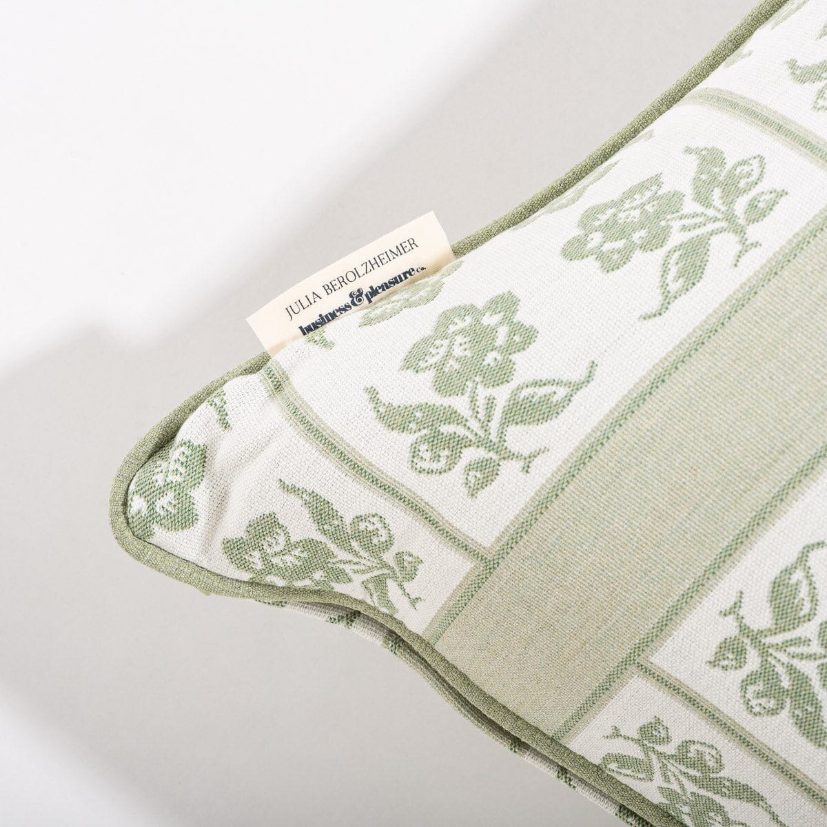 The Euro Throw Pillow x Julia Berolzheimer in Jacquard Green Euro Throw Pillow B&P Co. x Julia Berolzheimer 