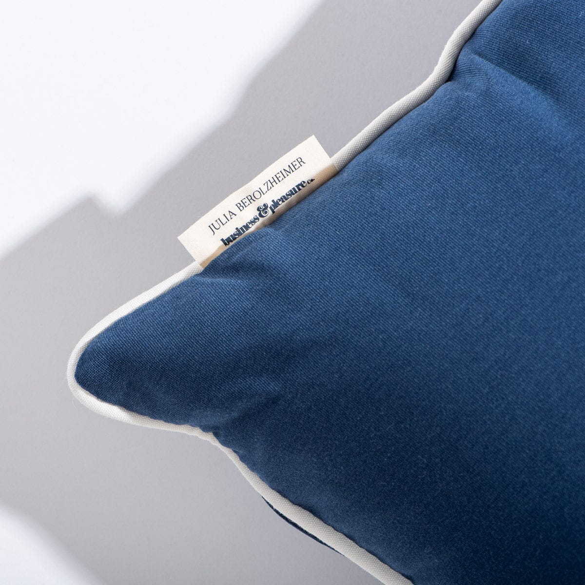 The Small Square Throw Pillow x Julia Berolzheimer in Rivie Slate Small Square Throw Pillow B&P Co. x Julia Berolzheimer 