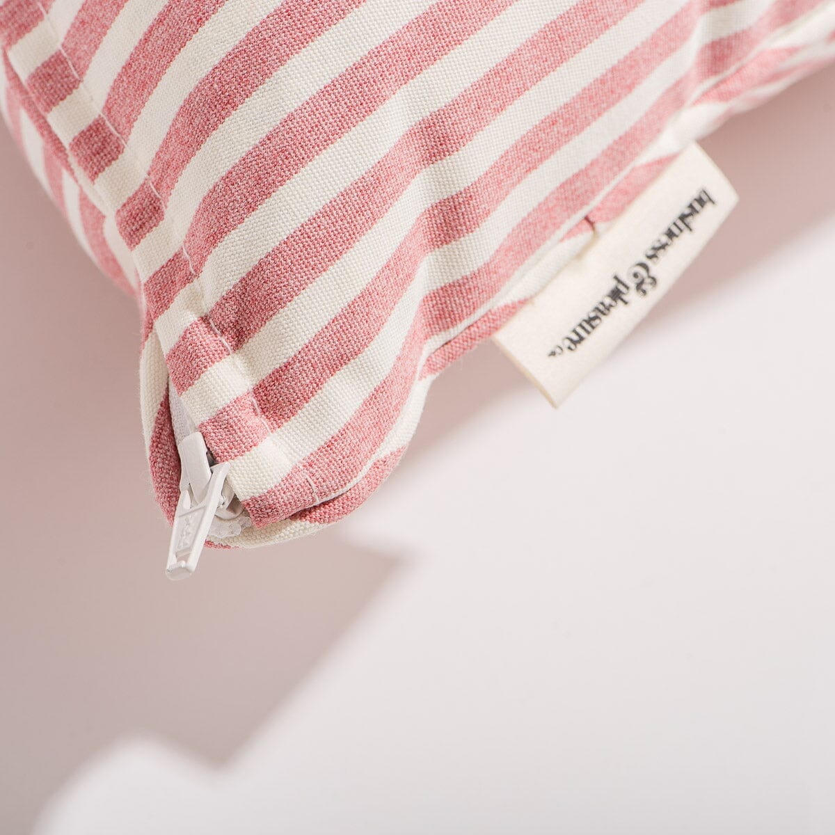 The Small Square Throw Pillow - Lauren's Pink Stripe Small Square Throw Pillow Business & Pleasure Co Aus 