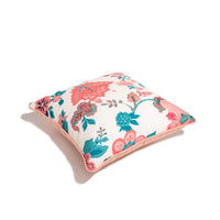 The Small Square Throw Pillow in Paisley Bay Palm Pink