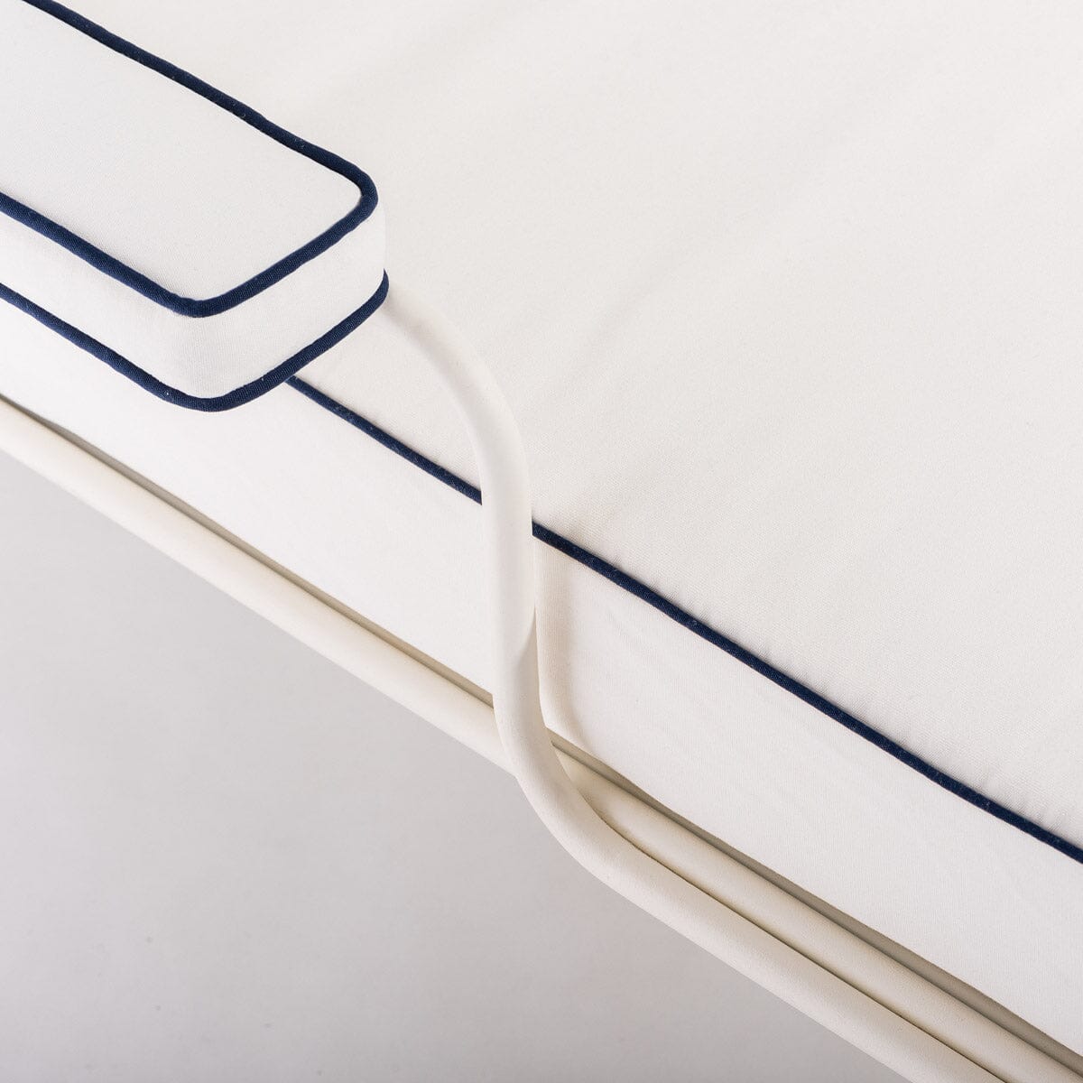 The Waterhouse Sun Lounger in Rivie White | Antique White Frame Kit Business & Pleasure Co. 