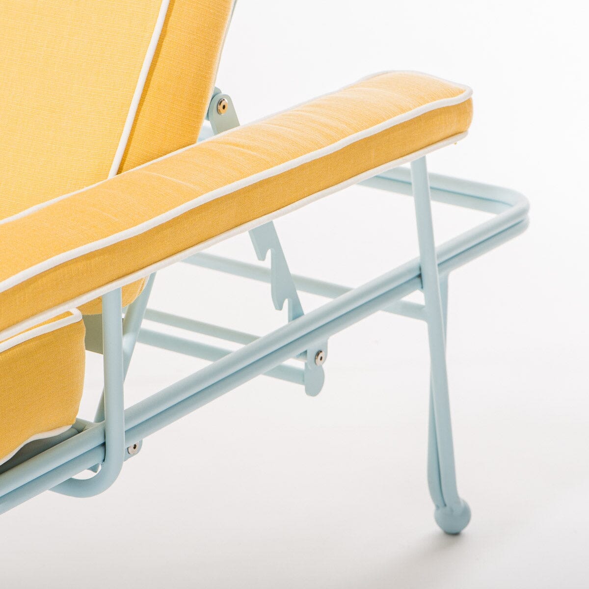 The Waterhouse Sun Lounger in Sunbleached Yellow | Powder Blue Frame Waterhouse Sun Lounger Kit Business & Pleasure Co. 