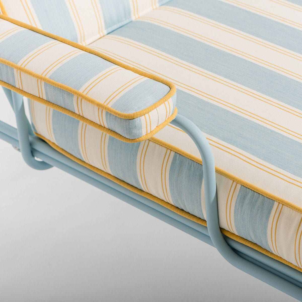 The Waterhouse Sun Lounger in Tuuli Stripe Blue | Powder Blue Frame Waterhouse Sun Lounger Kit Business & Pleasure Co. 