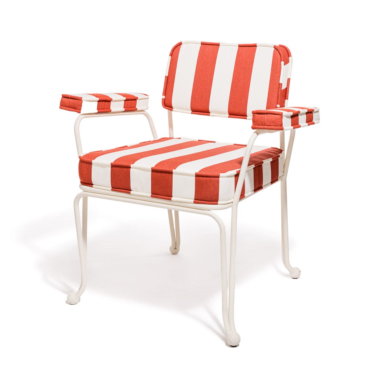 The Waterhouse Dining Chair in Crew Le Sirenuse Stripe | Antique White Frame Kit Business & Pleasure Co. 