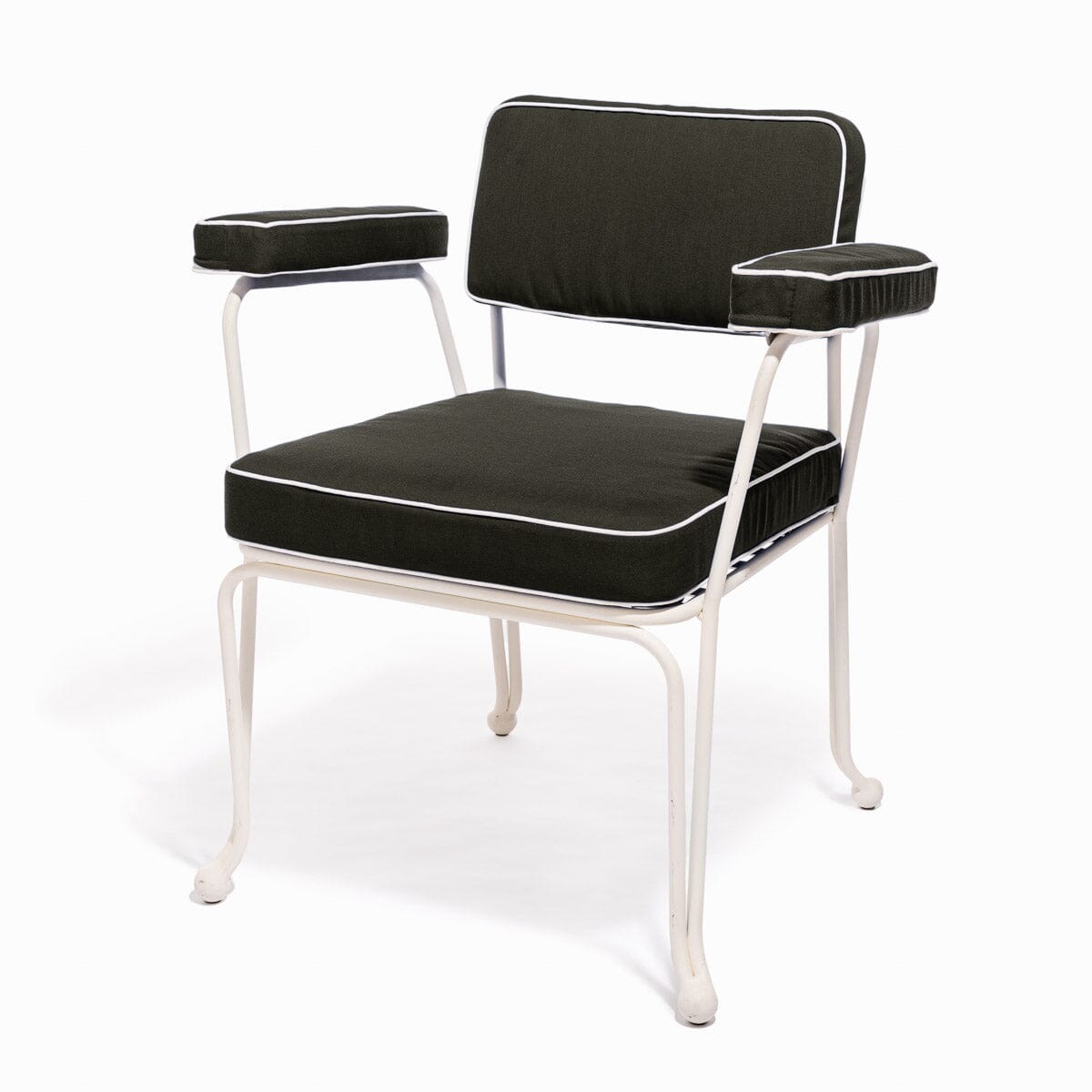 The Waterhouse Dining Chair in Rivie Black | Antique White Frame Kit Business & Pleasure Co. 