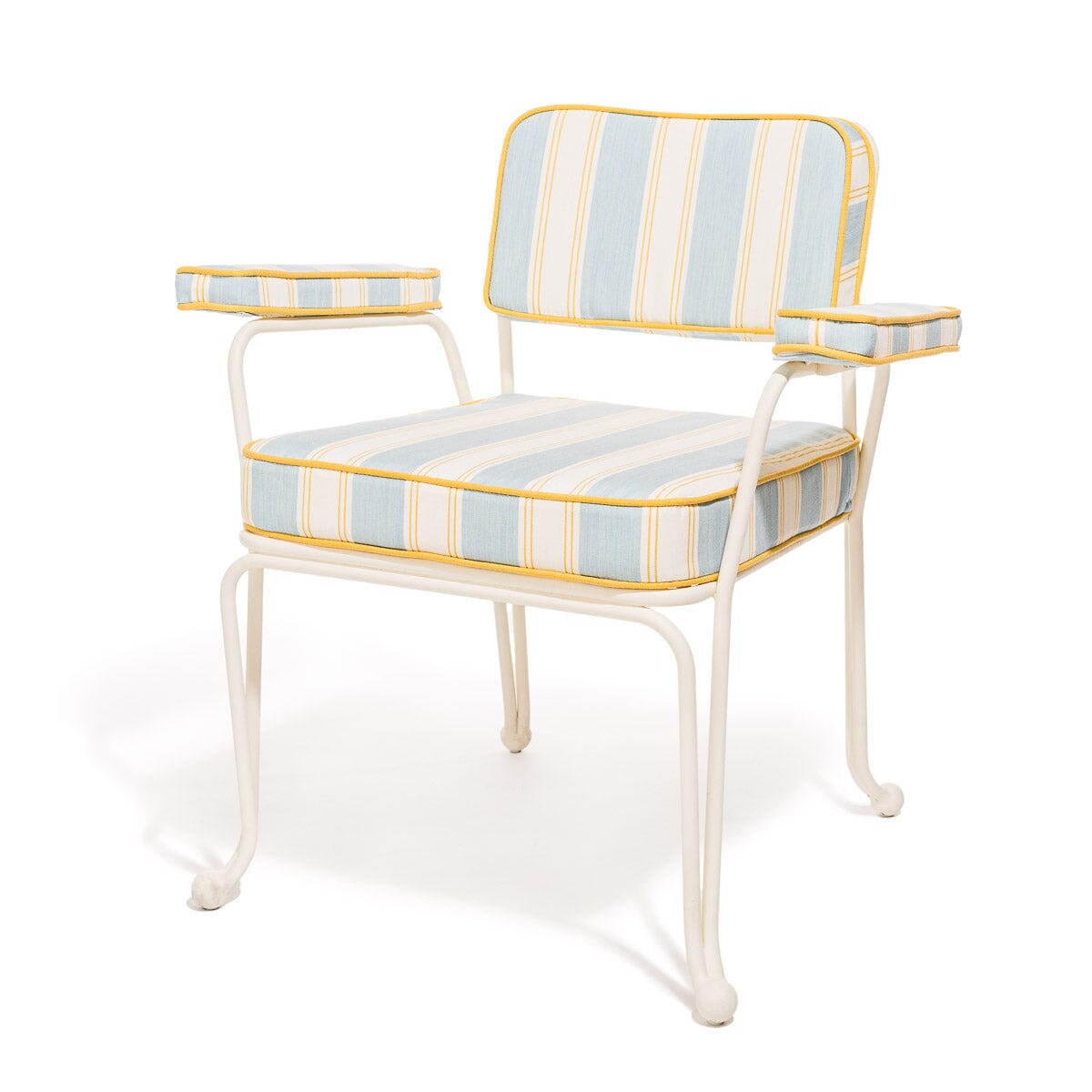 Product image of The Waterhouse Dining Chair in Tuuli Stripe Blue | Antique White Frame Waterhouse Dining Chair Kit Business & Pleasure Co. 