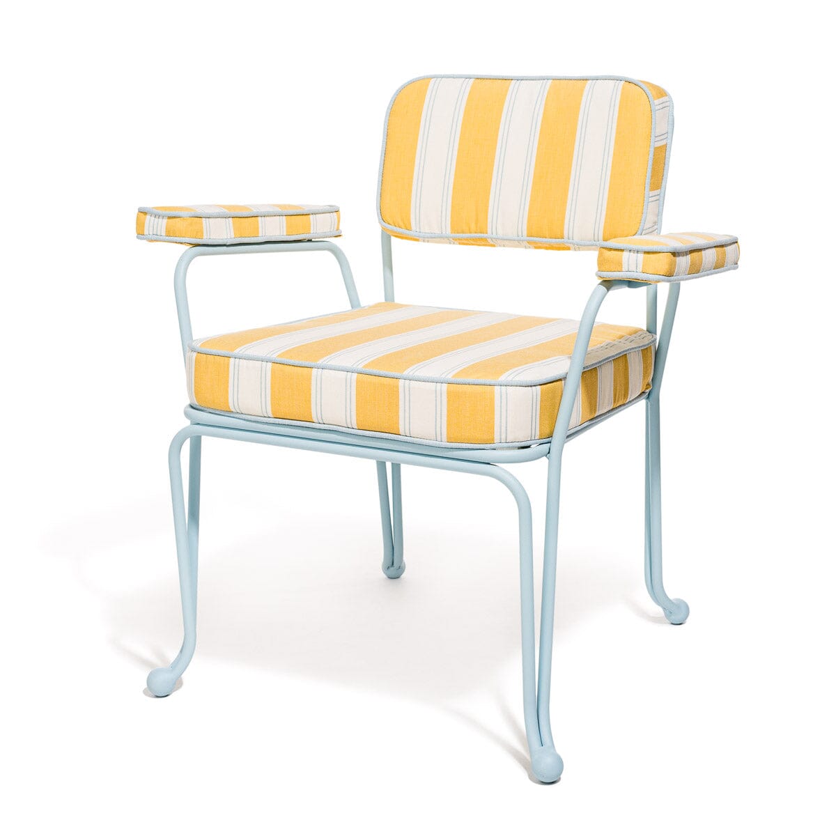Product image of The Waterhouse Dining Chair in Tuuli Stripe Yellow | Powder Blue Frame Waterhouse Dining Chair Kit Business & Pleasure Co. 