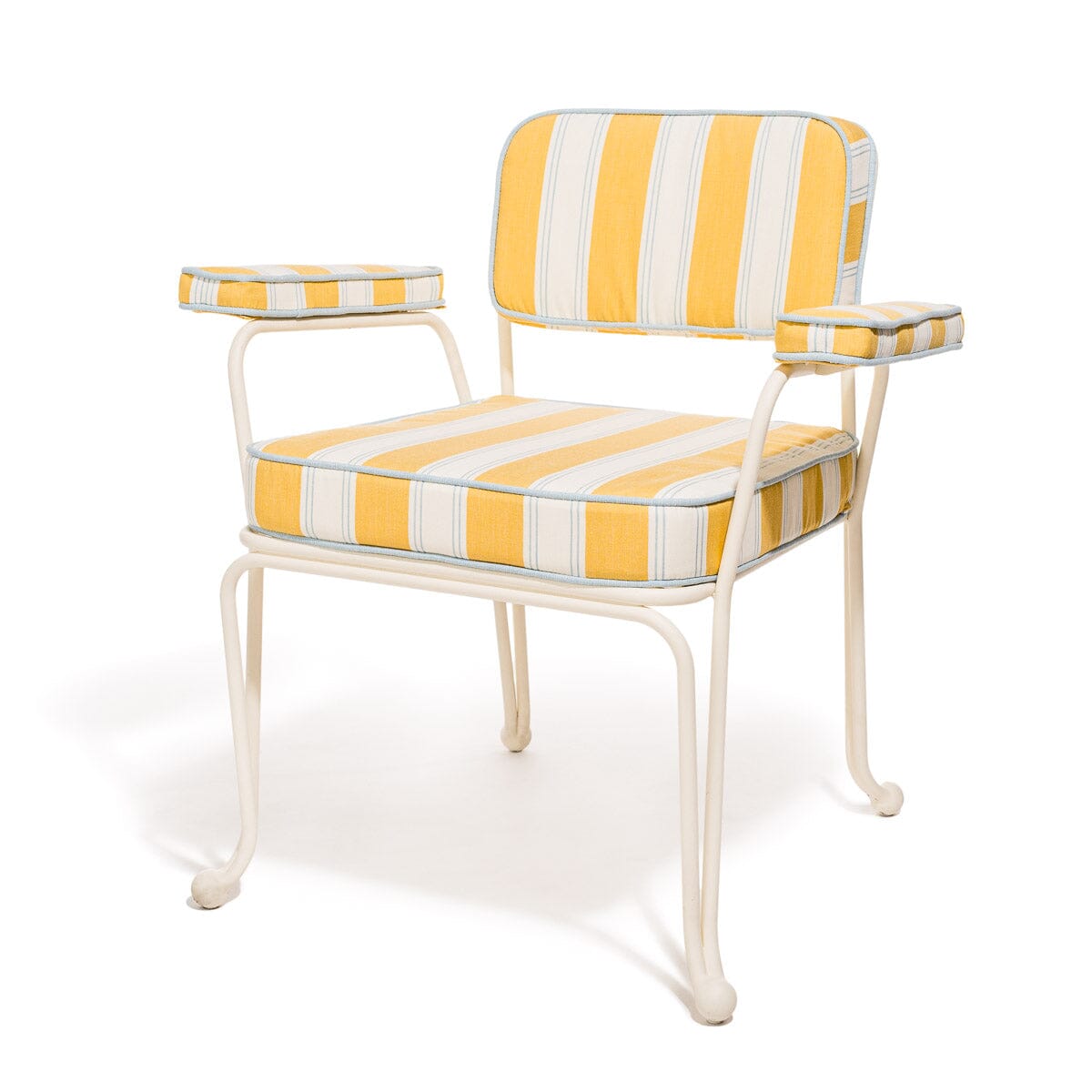 Product image of The Waterhouse Dining Chair in Tuuli Stripe Yellow | Antique White Frame Waterhouse Dining Chair Kit Business & Pleasure Co. 