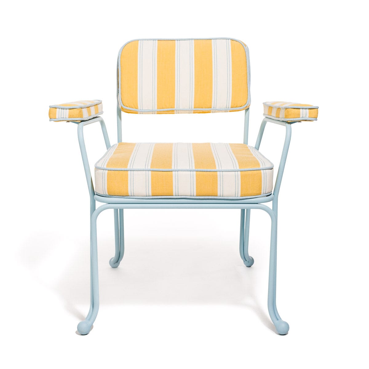 The Waterhouse Dining Chair in Tuuli Stripe Yellow | Powder Blue Frame Waterhouse Dining Chair Kit Business & Pleasure Co. 