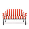 Swatch for The Al Fresco Love Seat in Crew Le Sirenuse Stripe | Vintage Black Frame