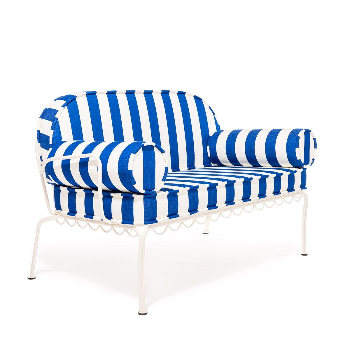 The Al Fresco Love Seat Slip Cover Set - Crew Mediterranean Blue Stripe Al Fresco Love Seat Slip Cover Set Business & Pleasure Co. 