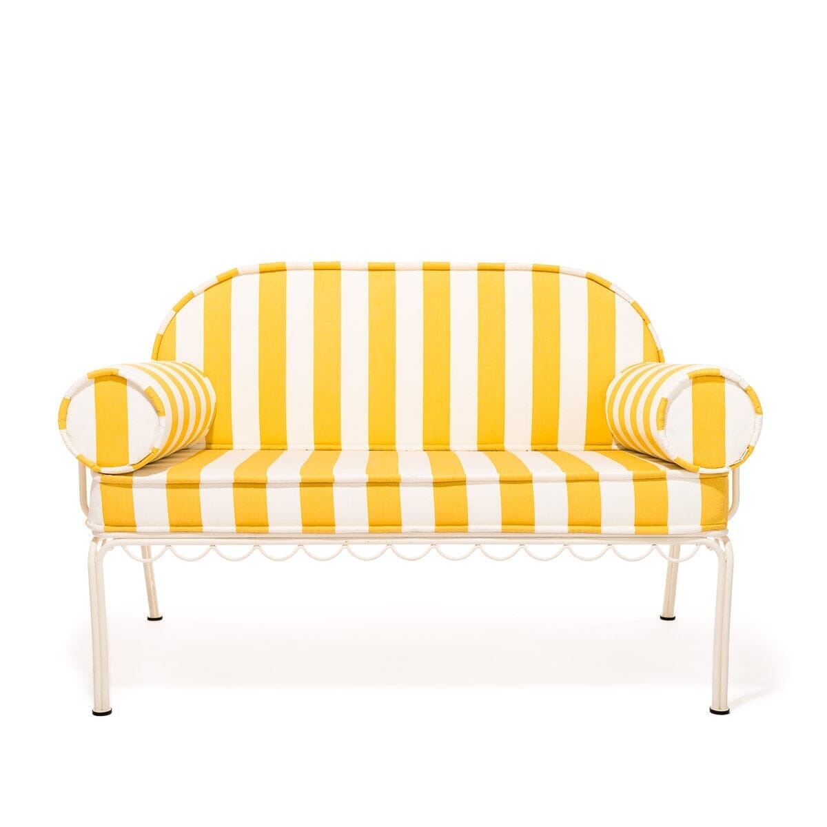 The Al Fresco Love Seat Slip Cover Set - Crew Mimosa Yellow Stripe Al Fresco Love Seat Slip Cover Set Business & Pleasure Co. 