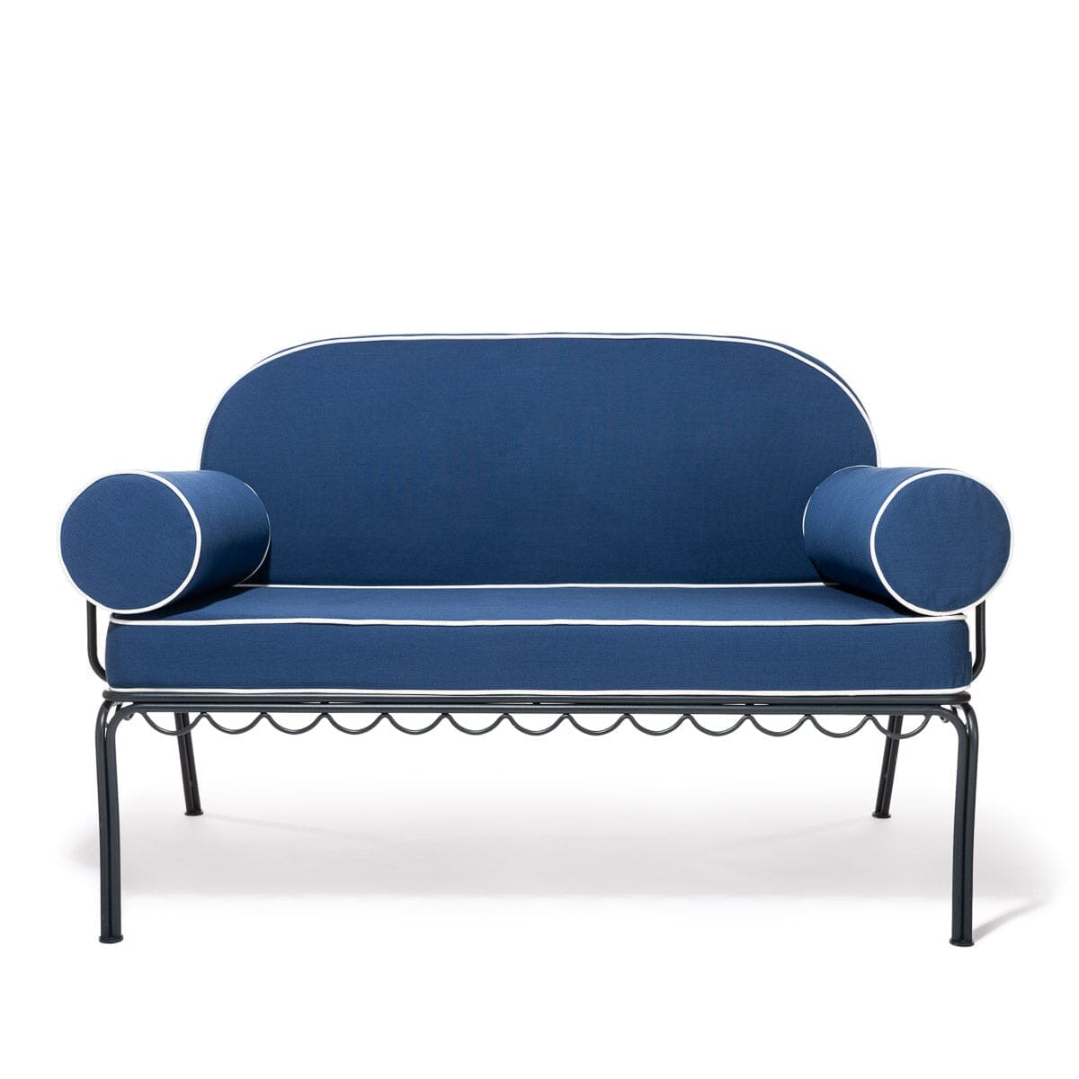Product image of The Al Fresco Love Seat x Julia Berolzheimer in Rivie Slate | Vintage Black Frame Al Fresco Love Seat Kit B&P x Julia Berolzheimer 