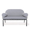 Swatch for The Al Fresco Love Seat in Lauren's Navy Stripe | Vintage Black Frame