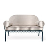 Swatch for The Al Fresco Love Seat in Monaco Black Stripe | Vintage Black Frame