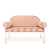 Swatch for The Al Fresco Love Seat in Monaco Le Sirenuse Stripe | Antique White Frame