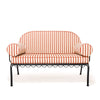 Swatch for The Al Fresco Love Seat in Monaco Le Sirenuse Stripe | Vintage Black Frame