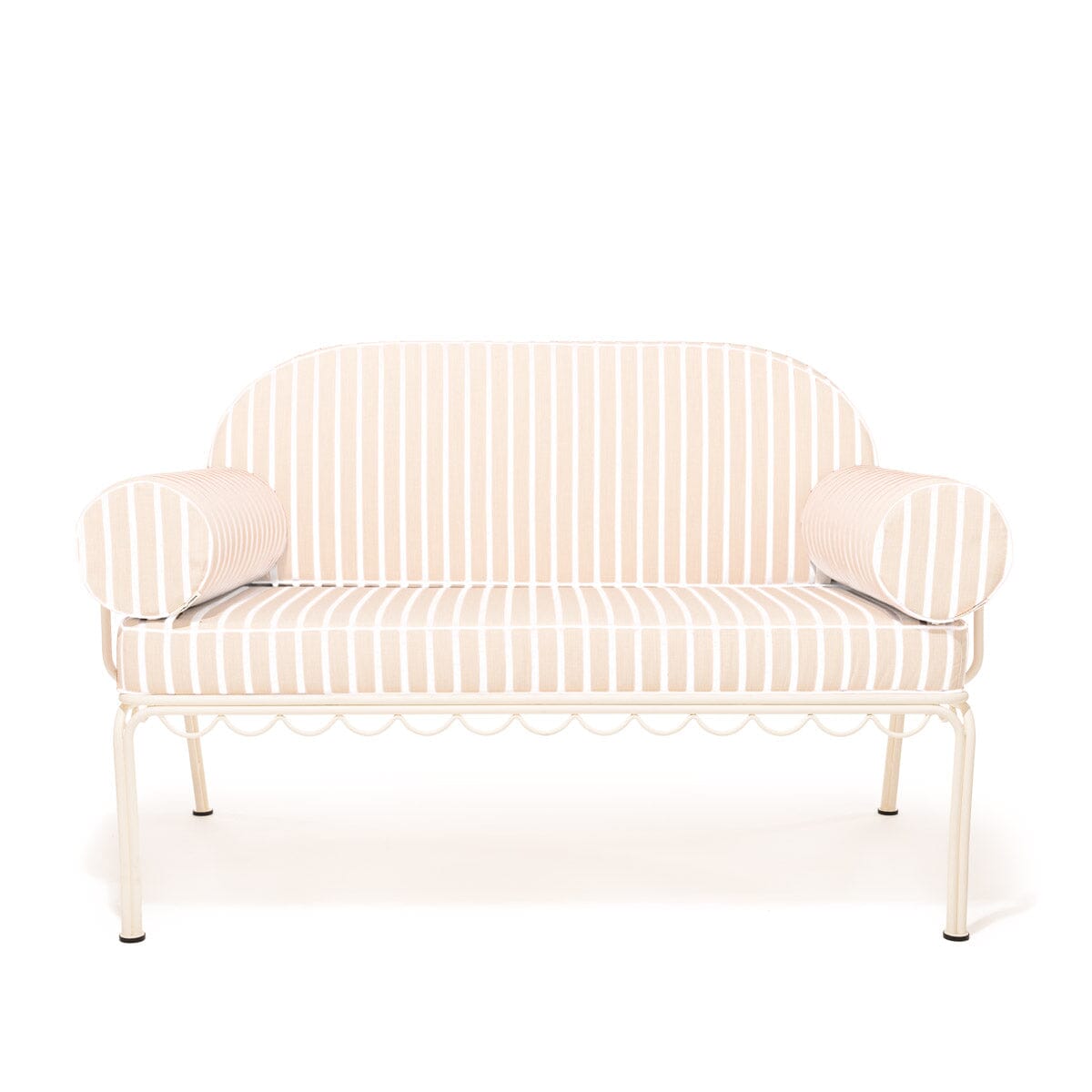 The Al Fresco Love Seat Cushion Cover Set - Monaco Natural Stripe Al Fresco Love Seat Cushion Set Business & Pleasure Co. 