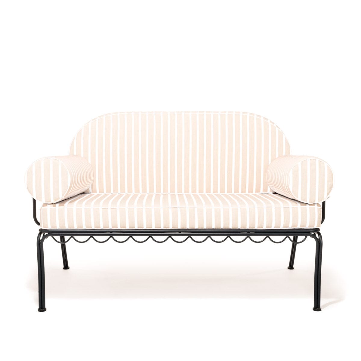 The Al Fresco Love Seat Cushion Cover Set - Monaco Natural Stripe Al Fresco Love Seat Cushion Set Business & Pleasure Co. 