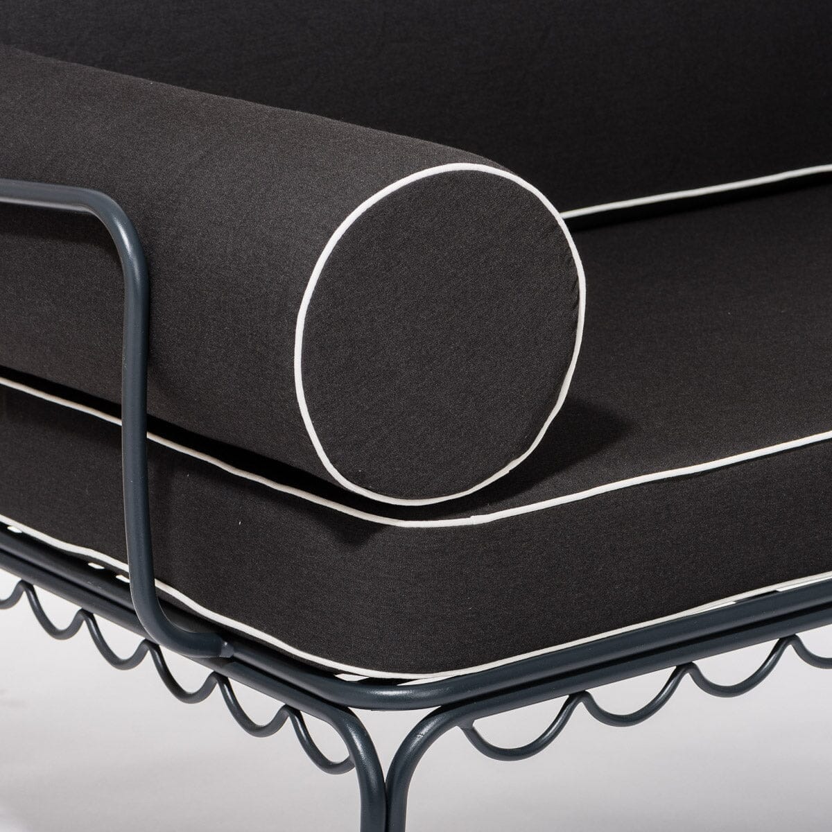 The Al Fresco Love Seat in Rivie Black | Vintage Black Frame Al Fresco Love Seat Kit Business & Pleasure Co. 