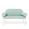 Swatch for The Al Fresco Love Seat in Rivie Green | Antique White Frame